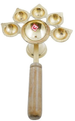SANATAN  Panch Aarti Diya (Brass)