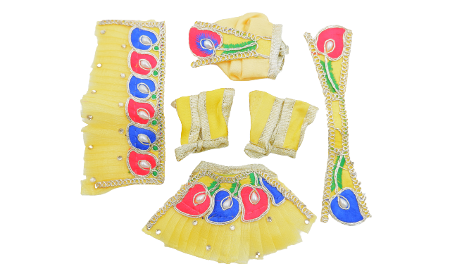 SANATAN  Radha Krishna Poshak Set Mor Pankh Design