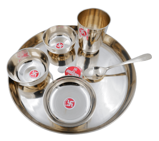 SANATAN  Bronze Pooja Bhog Thali Set (6 pieces)
