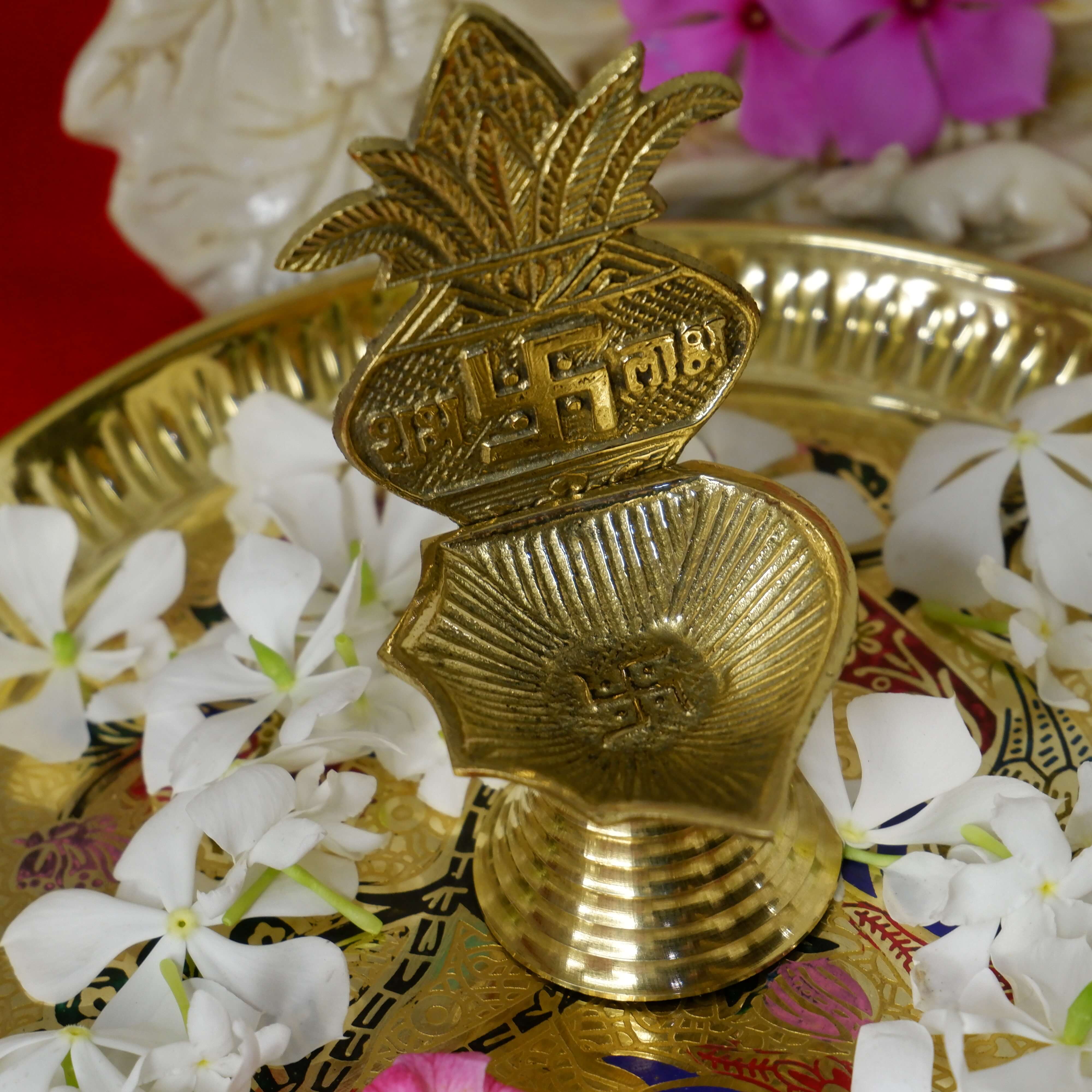 Shubh Labh Designed Brass Diya