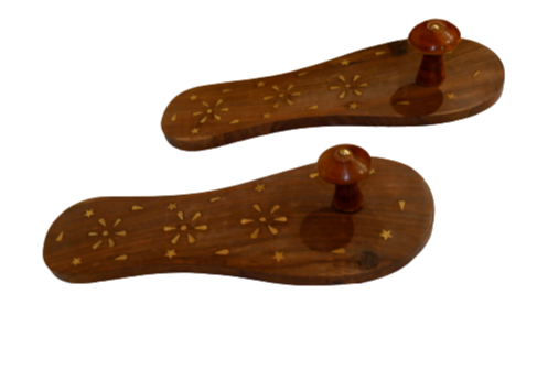 SANATAN  Wearable Wooden Slippers, Simple Floral Khadau, Khadau Chappal for Men