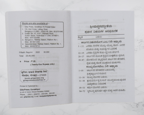 Srimad Bhagwad Gita Shlokarth (Kannada) by Gita Press
