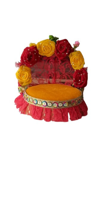 Ladoo Gopal Ji Singhasan (Yellow, Pink and Red)